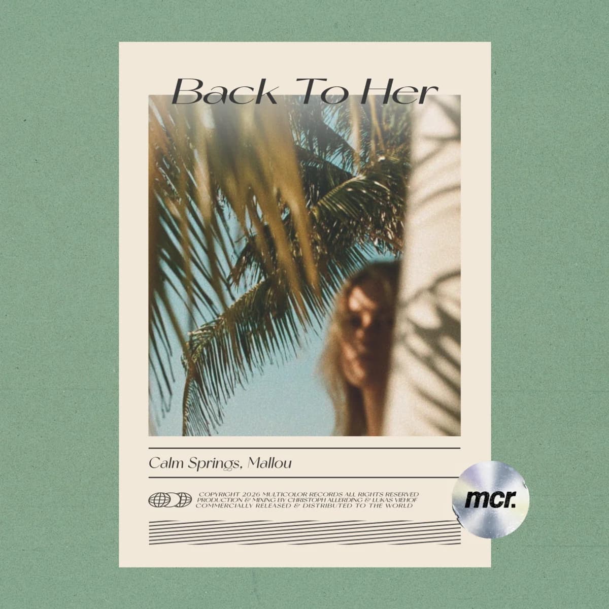 Back To Her release artwork — Calm Springs, Mallou