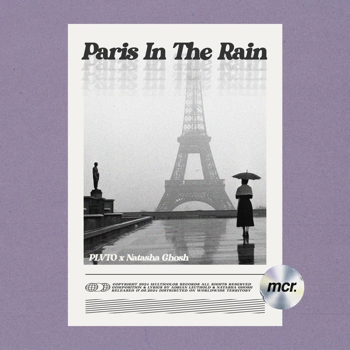 Paris In The Rain release artwork — PLVTO, Natasha Gosh